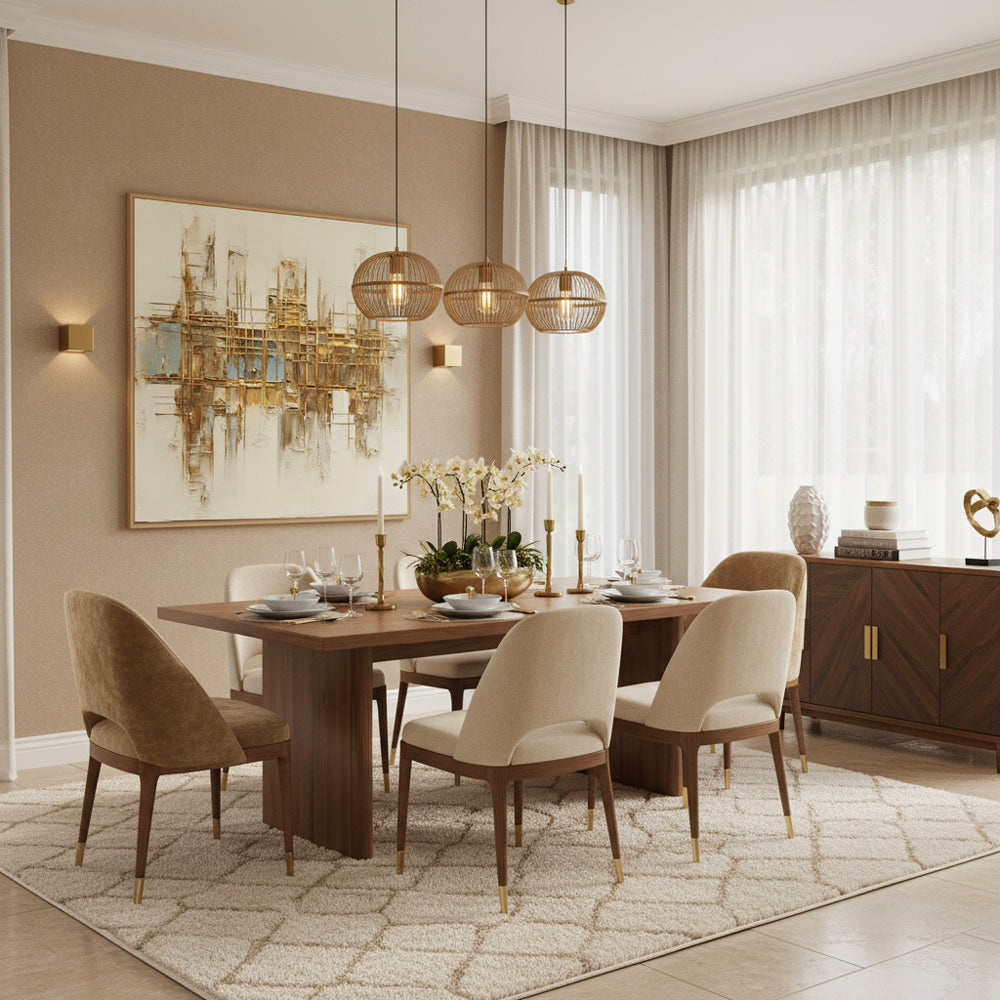 Golden Grid Structure Theme Painting – Modern Abstract Style Handmade Texture Wall Art