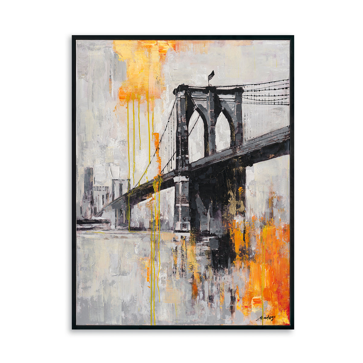 Handcrafted Painting Bridge in Flames