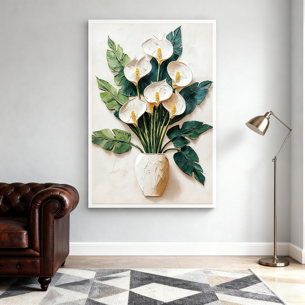 Elegant Calla Lily – Handcrafted Floral Impressionistic Oil Painting