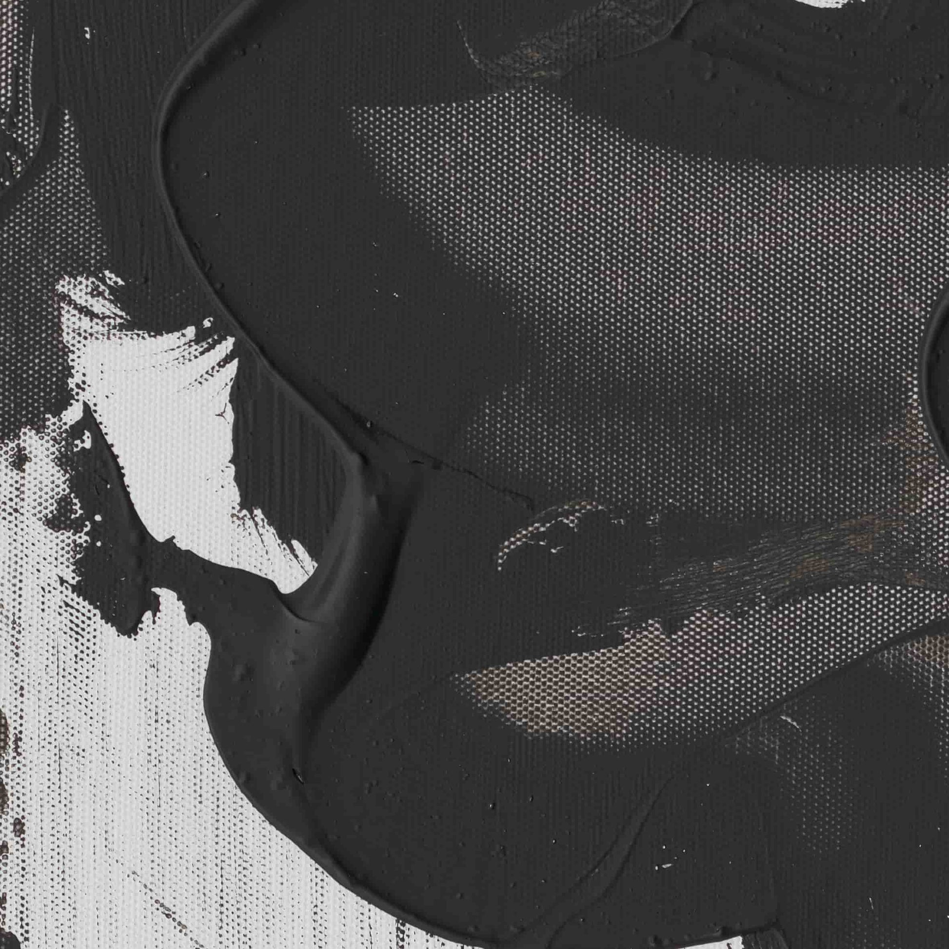 Handgefertigte abstrakte Wandkunst – Schwarz-Weiß-strukturiertes modernes Gemälde 