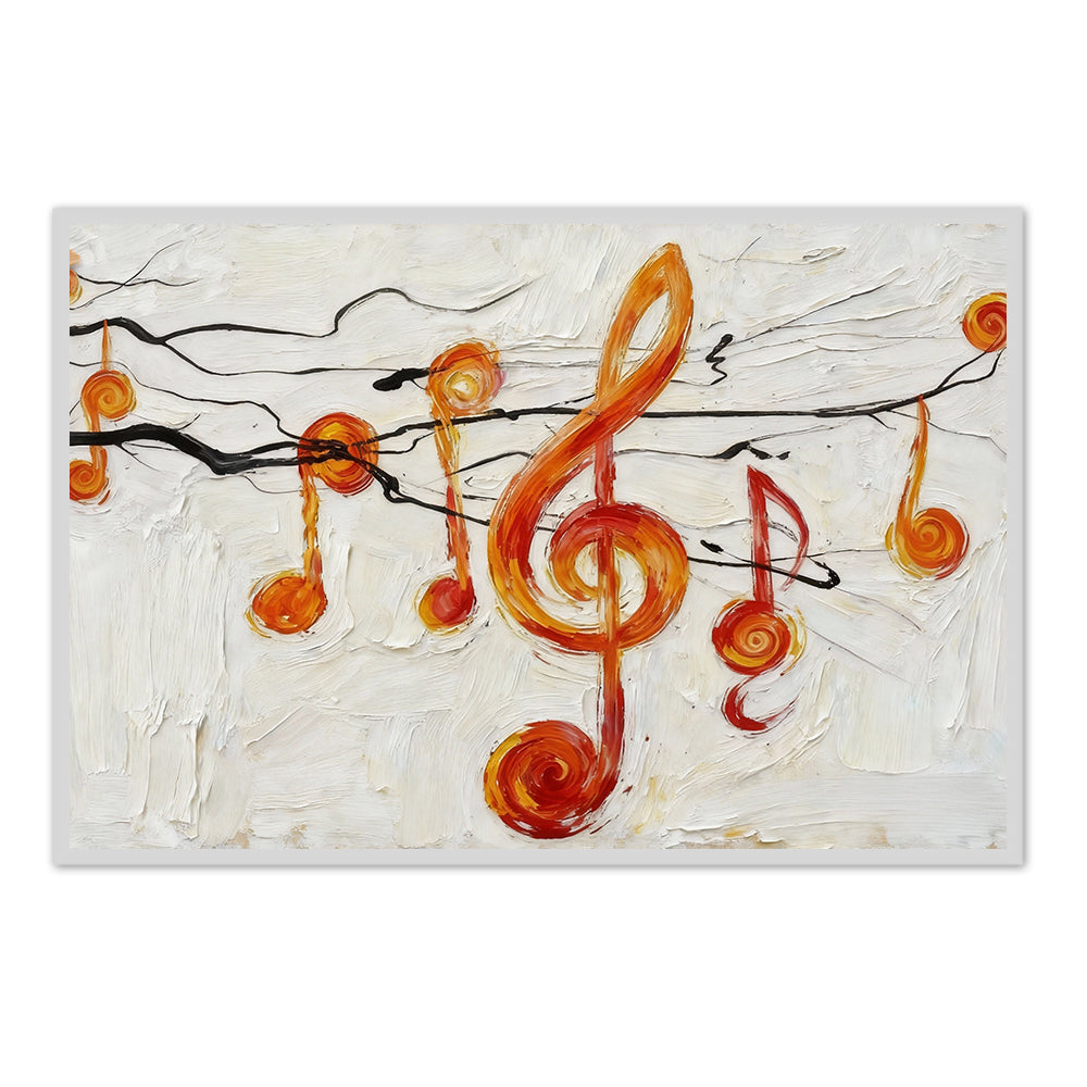 Musical Notes Theme Painting – Abstract Expressionist Style