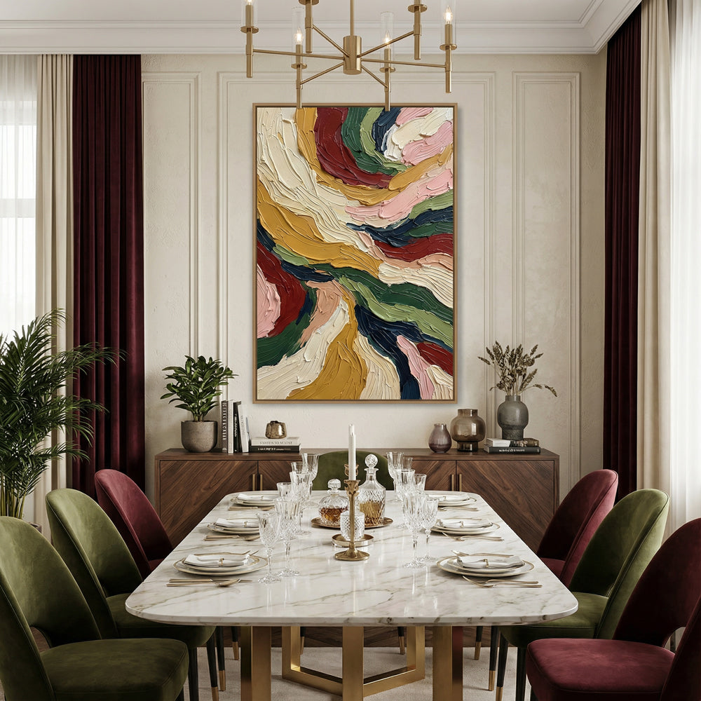 Earth Flow Symphony | Modern Abstract Texture Handmade Oil Painting Wall Art