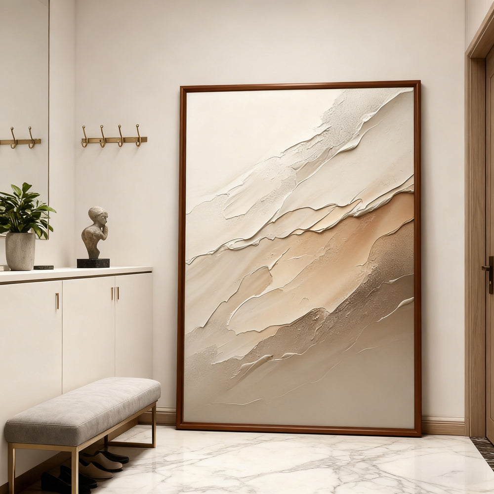 Desert Drift Texture Art – Modern Abstract Style Handmade Oil Painting Wall Art