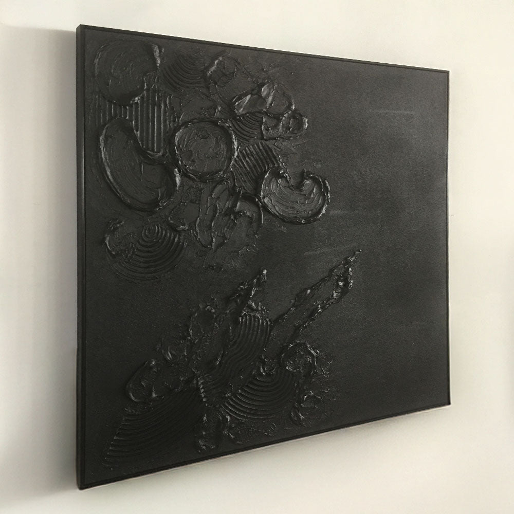 Arte de Pared Abstracto Hecho a Mano – Pintura Moderna Texturizada en Blanco y Negro