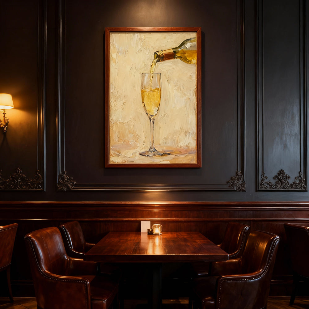 Golden Pour – Contemporary Still Life Style Handmade Oil Painting Wall Art