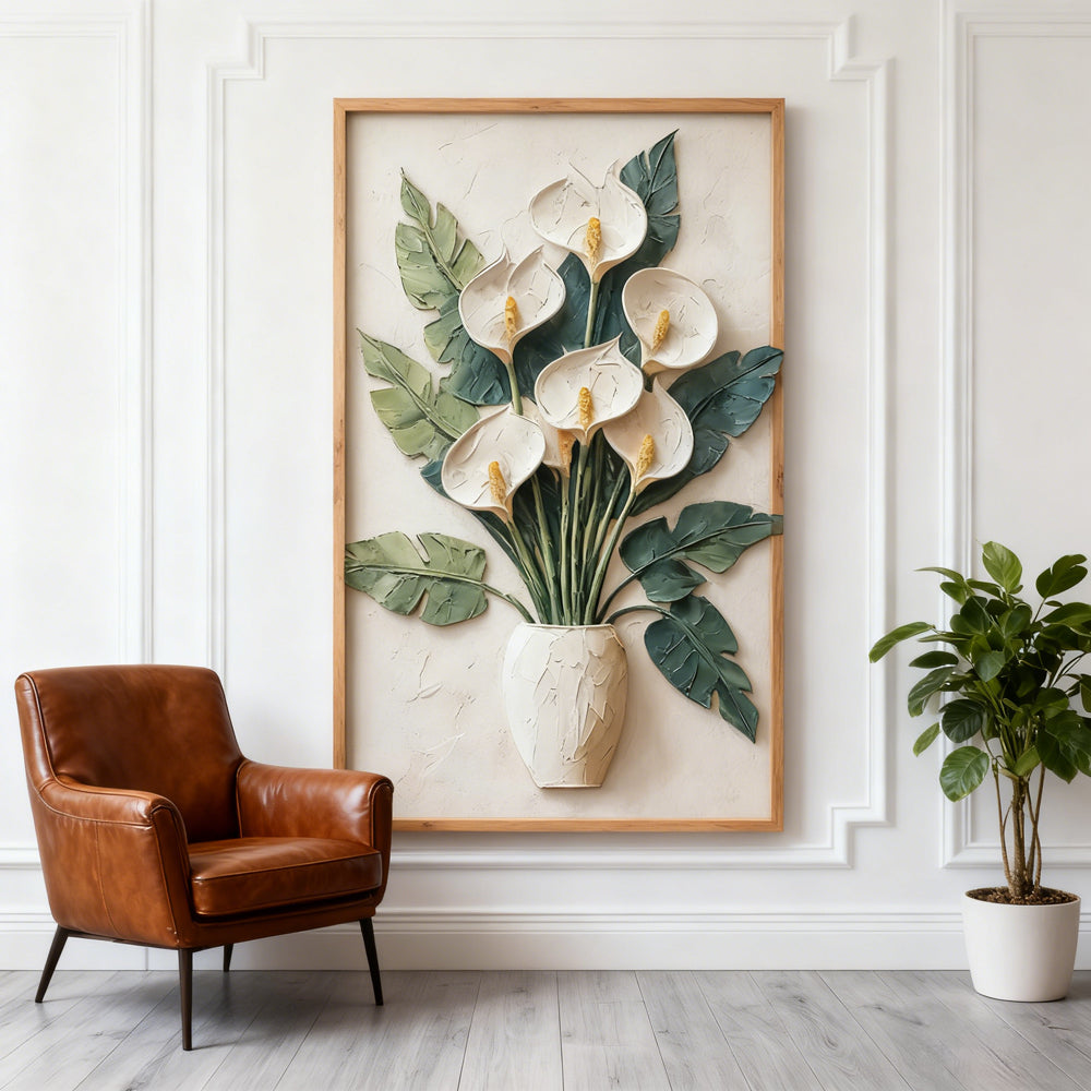 Elegant Calla Lily – Handcrafted Floral Impressionistic Oil Painting