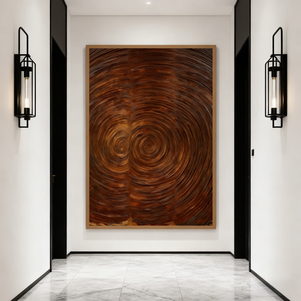 Spiral Wooden - Texture Art Theme, Abstract Style Hand - Painted Oil Painting Wall Art