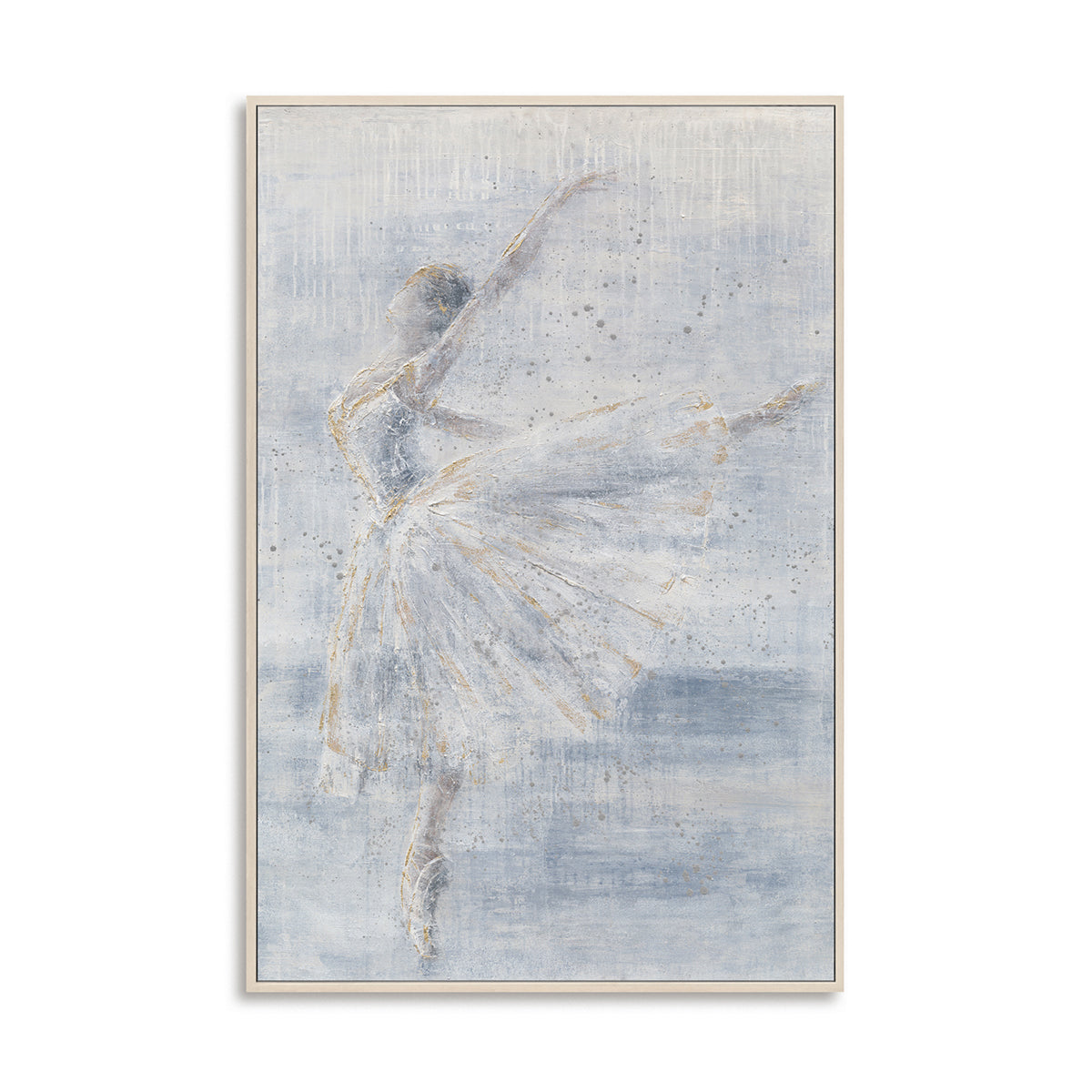 Handgemalte Leinwand Wandkunst Elegante Balletttänzerin 