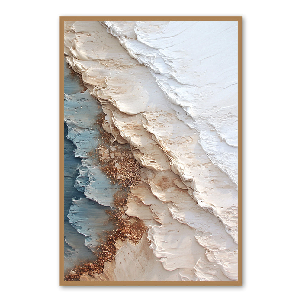 Coastal Layers Harmony – Abstract Textured Hand-Painted Oil Wall Art
