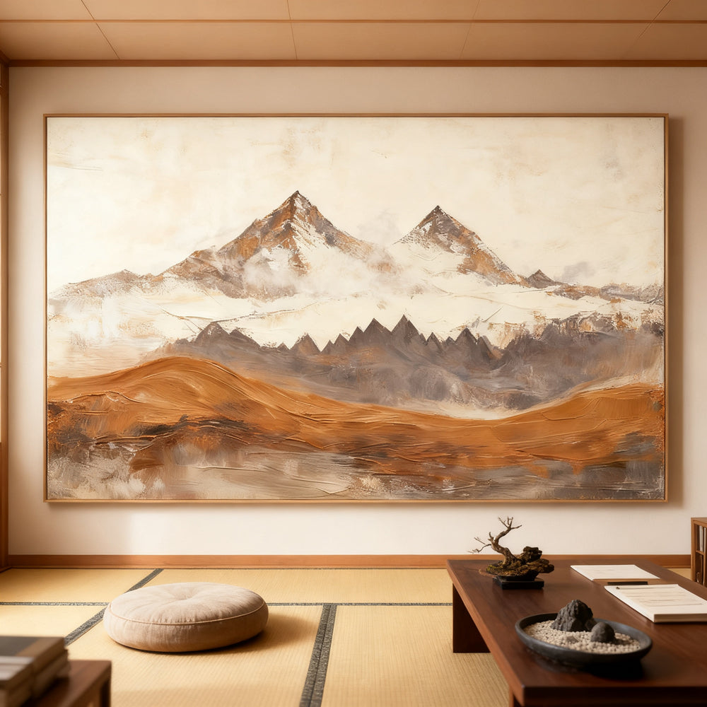 Mountain Landscape Painting – Textured Contemporary Style Handcrafted Painting artwall