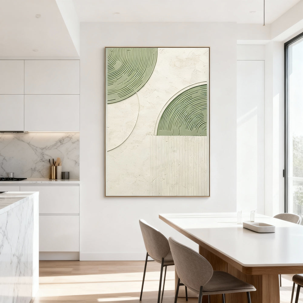 Geometric Circles – Textured Abstract Handcrafted Oil Painting – Modern Wall Art