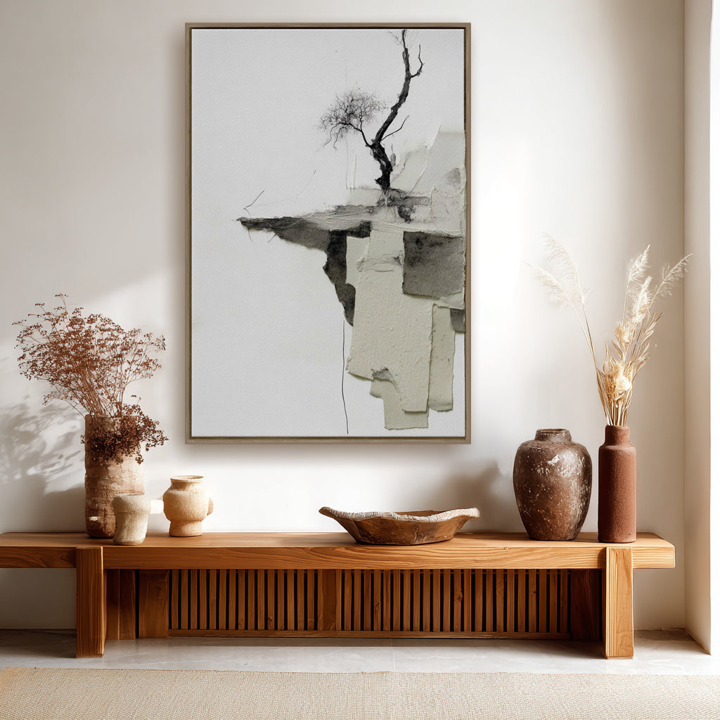 Echoes of Solitude A Handcrafted Reflection on Nature and Stillness Handcrafted Painting