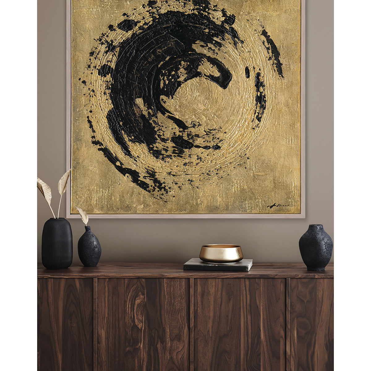 Abstract Expressionism Wall Art Hand-painted Texture Canvas Modern Warm Tones Living Room Decoration