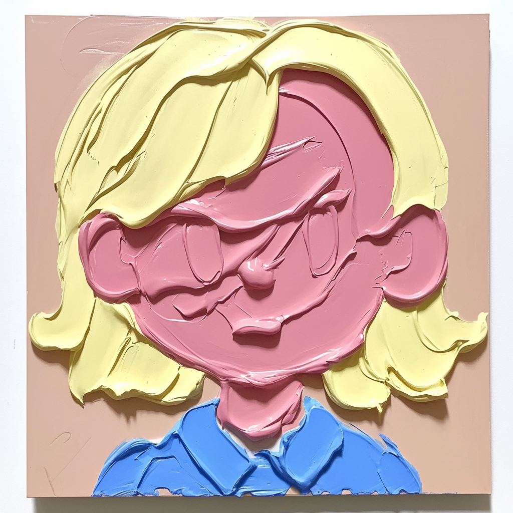 Playful Impasto Portrait A Girl’s Expression