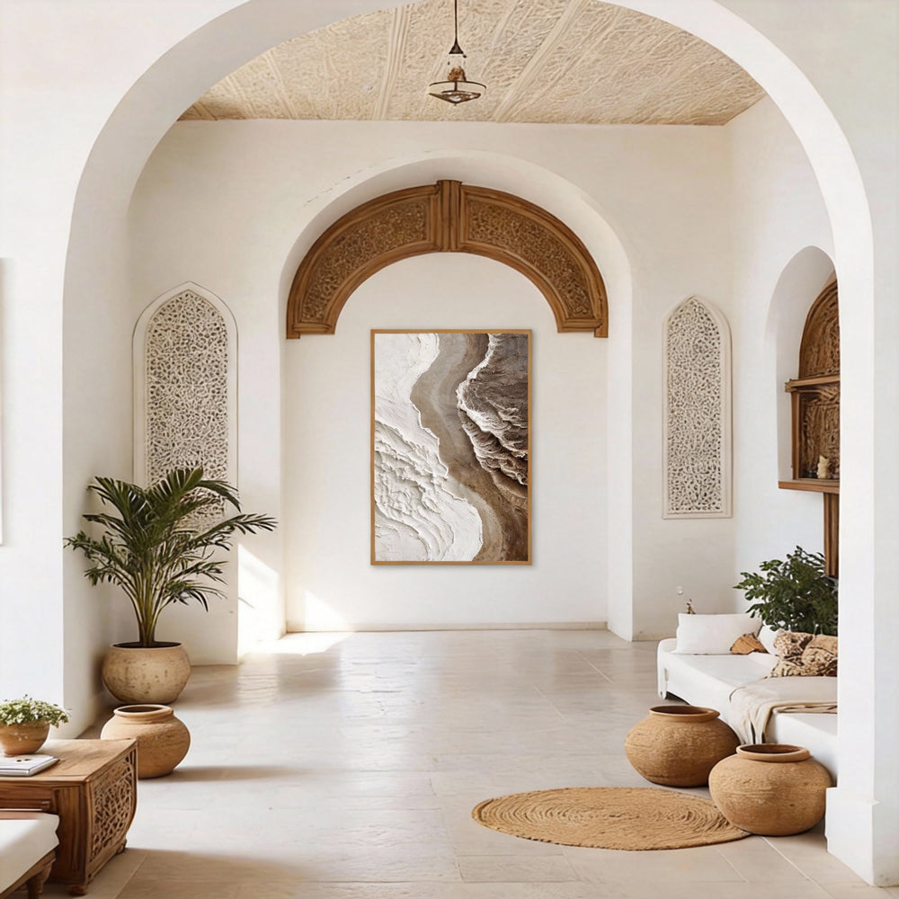 Tidal Symphony Handcrafted Painting-Portrait Orientation