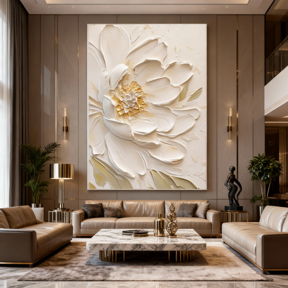 Pure Bloom Texture Art – Impressionistic Floral Style Handmade Oil Painting Wall Art