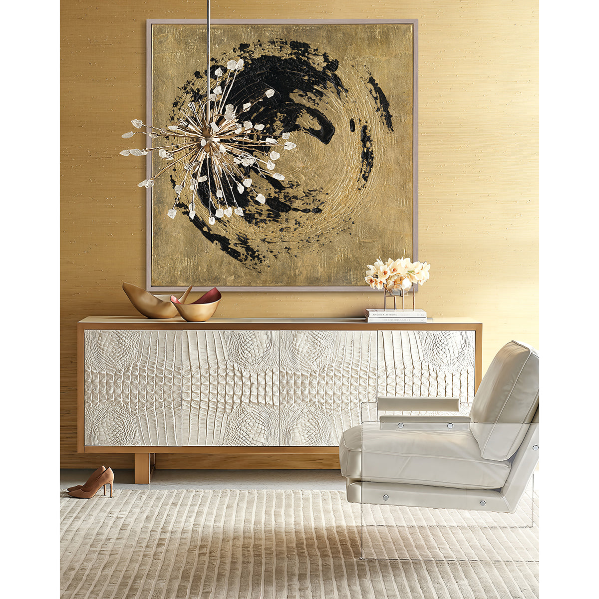 Abstract Expressionism Wall Art Hand-painted Texture Canvas Modern Warm Tones Living Room Decoration