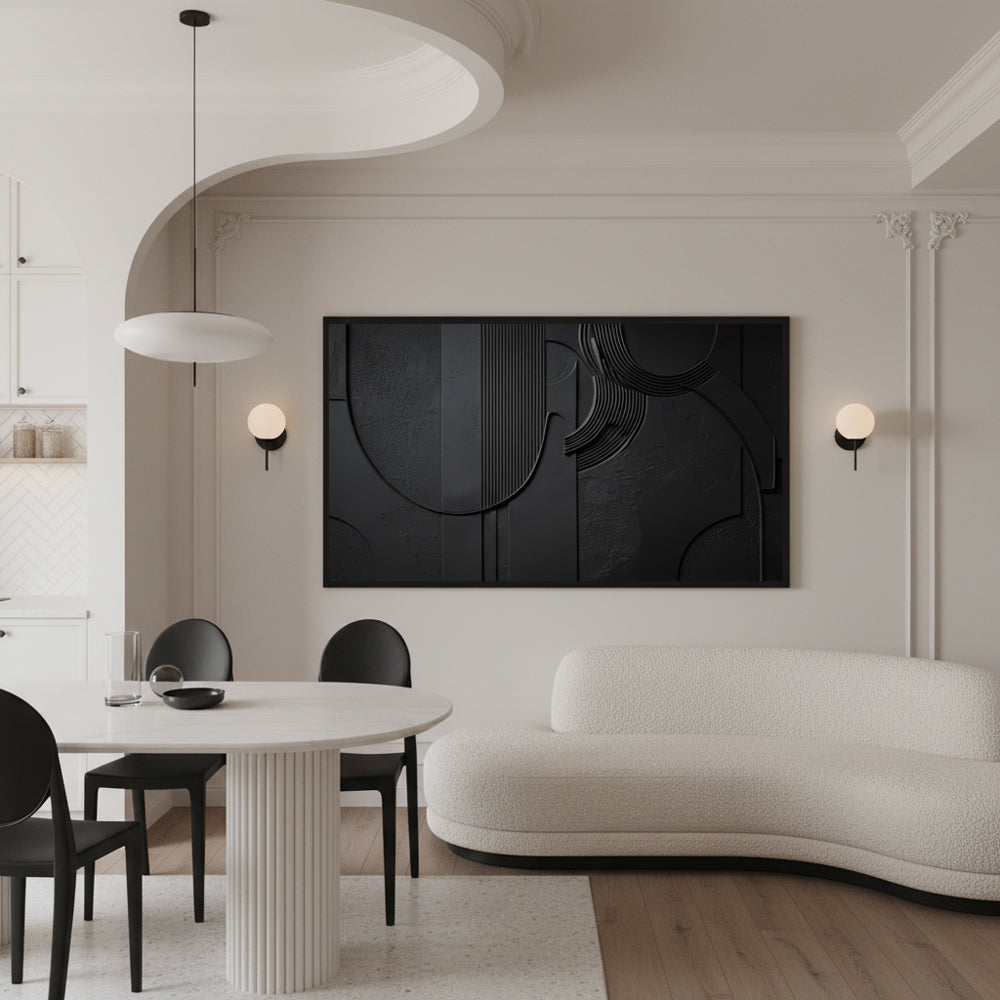 Obsidian Flow Handmade Painting-Horizontal Orientation