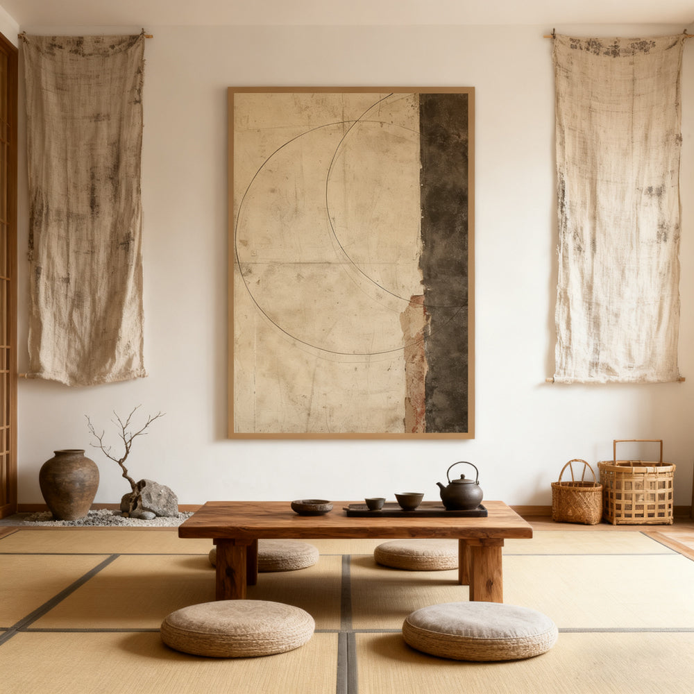 Geometric Echoes Minimalist Lines – Abstract Modern Style Handmade wall art paintings