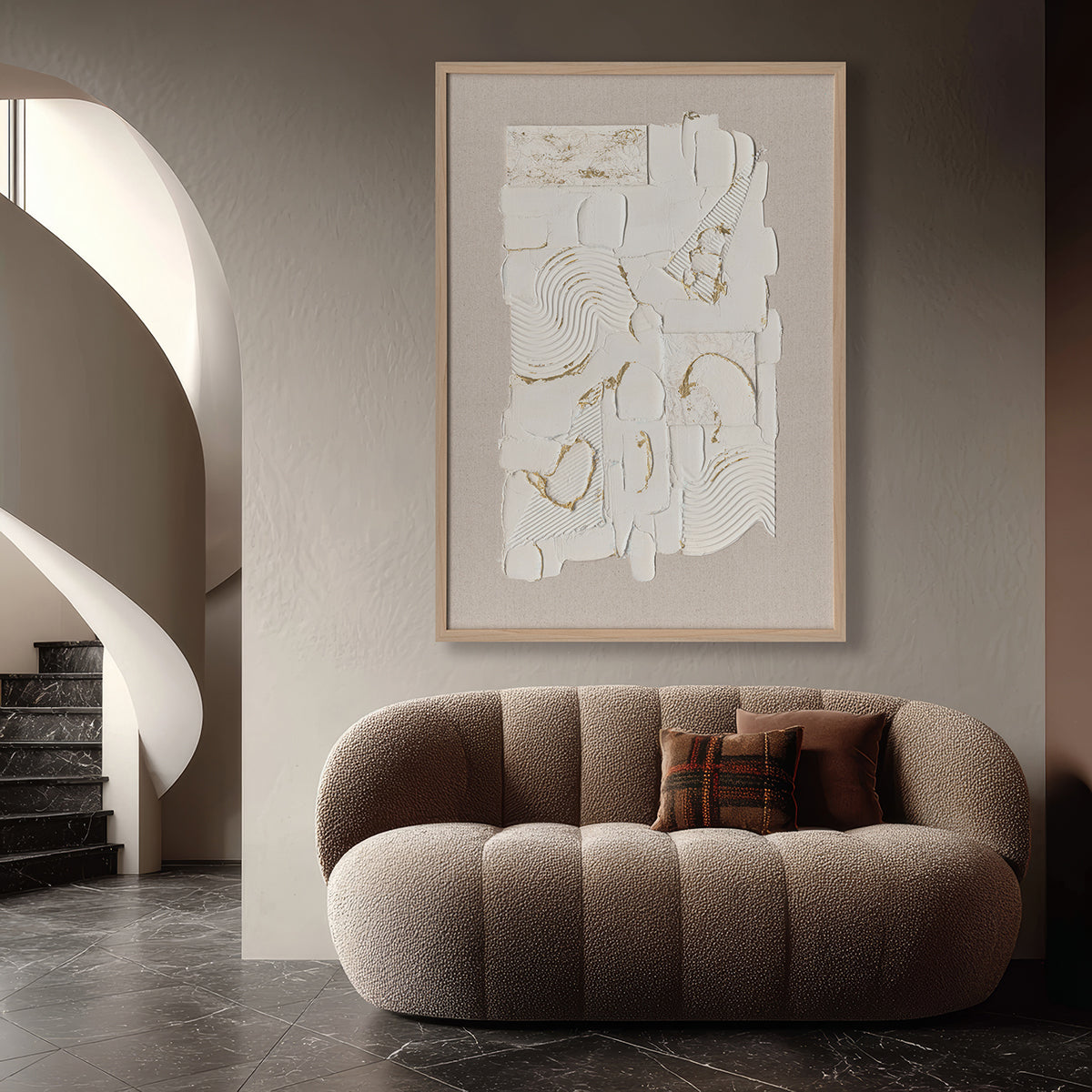 Wabi-sabi handmade series, textured layers with golden accents