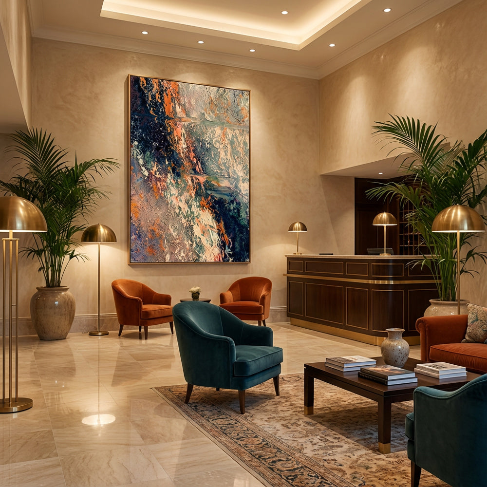 Chromatic Drift — Contemporary Abstract Textured Handmade Oil Painting Wall Art