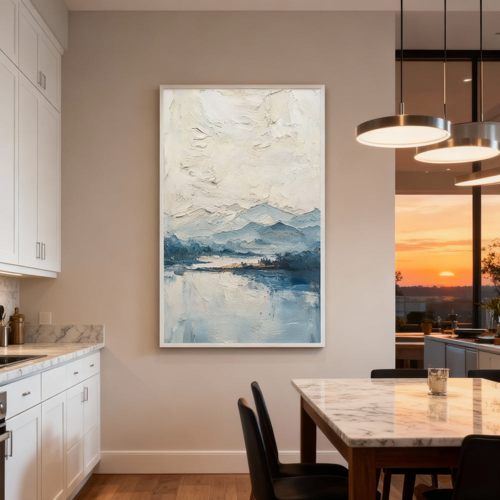 Serene Mountain Landscape – Handcrafted Oil Painting