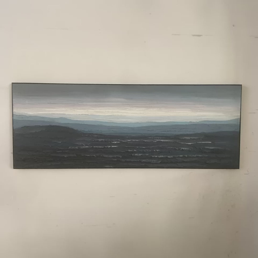 Silent Ridge – Modern Abstract Landscape Texture Painting, Handmade Oil Wall Art for Contemporary Interior Decoration