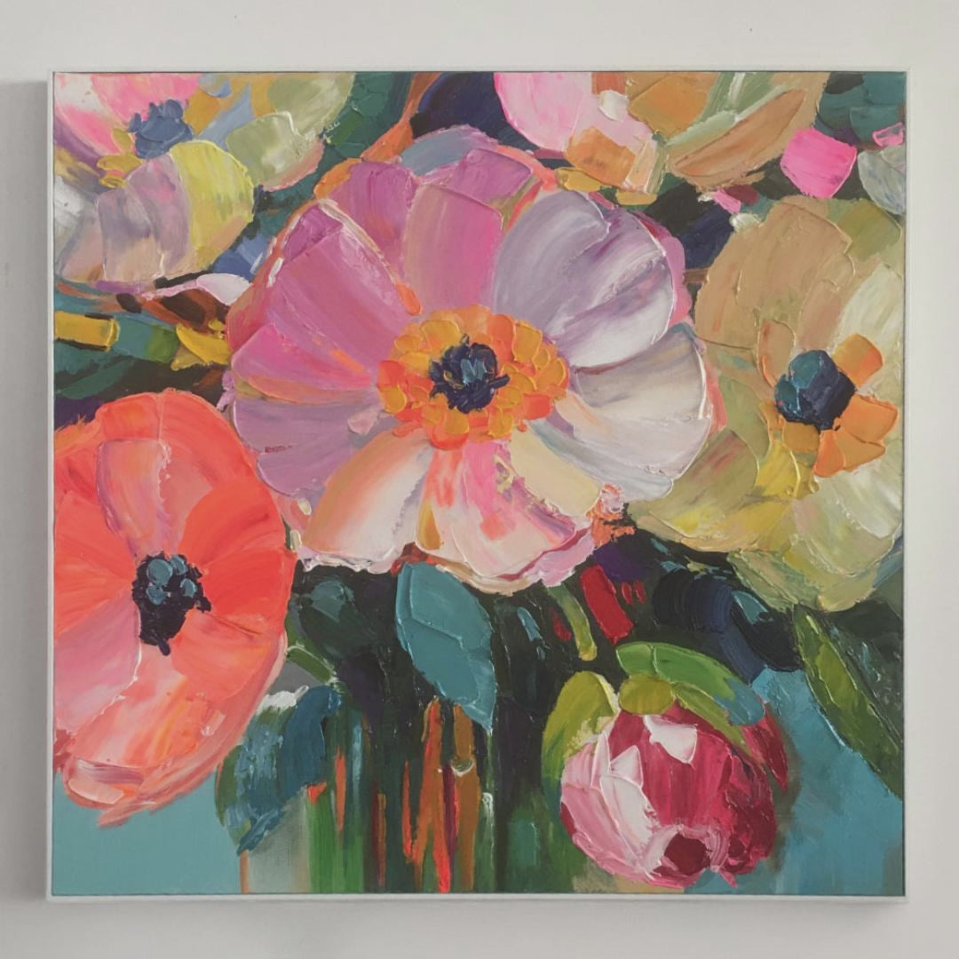 لوحة حائط زهرية ملونة قماشية بنسيج مرسوم يدويًا ديكور حديث تجريدي لغرفة المعيشة